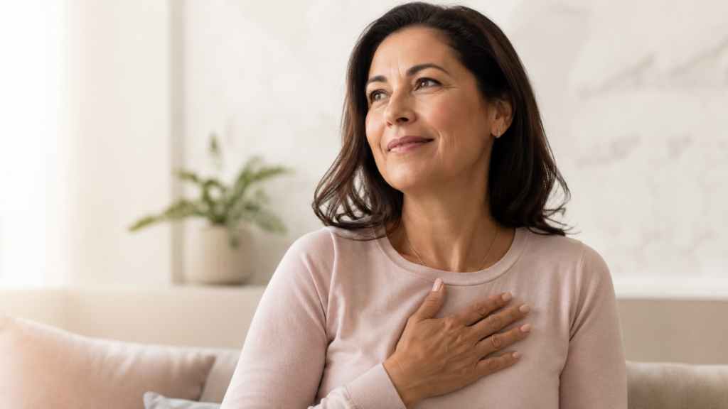 Mulher em consulta médica sobre o que muda no coração feminino após os 40.